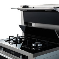 億田 F1-BGSm側吸下排集成灶 集油煙機燃氣灶儲物柜一體式環保灶 玄武黑 管道天然氣